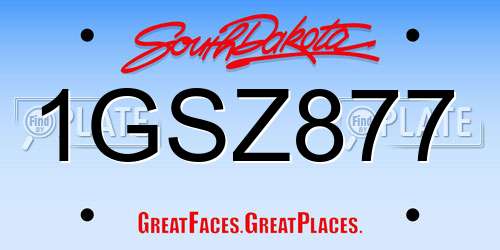 1GSZ877 South Dakota License Plate