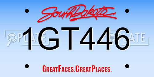 1GT446 South Dakota License Plate