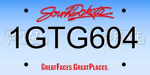 1GTG604 South Dakota License Plate