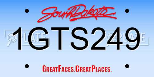 1GTS249 South Dakota License Plate