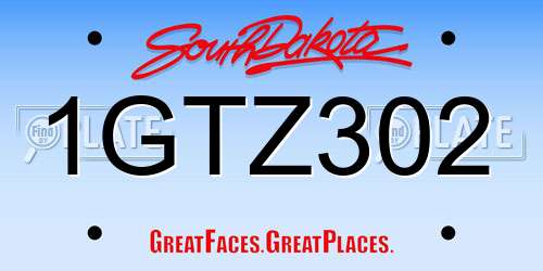 1GTZ302 South Dakota License Plate