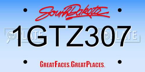 1GTZ307 South Dakota License Plate