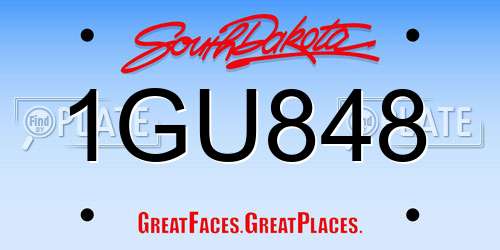 1GU848 South Dakota License Plate