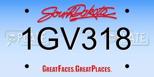 1GV318 South Dakota License Plate