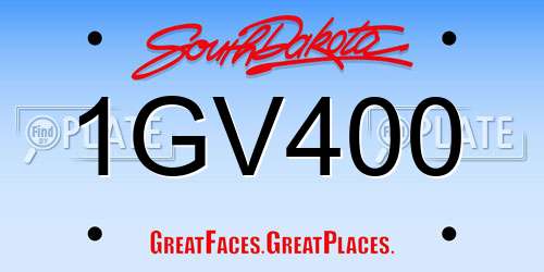 1GV400 South Dakota License Plate