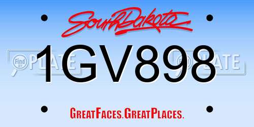 1GV898 South Dakota License Plate