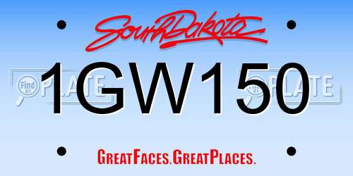 1GW150 South Dakota License Plate