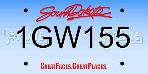 1GW155 South Dakota License Plate