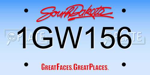1GW156 South Dakota License Plate