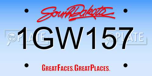 1GW157 South Dakota License Plate