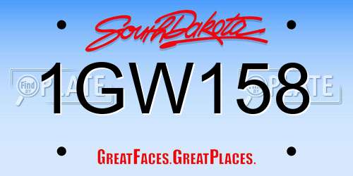 1GW158 South Dakota License Plate