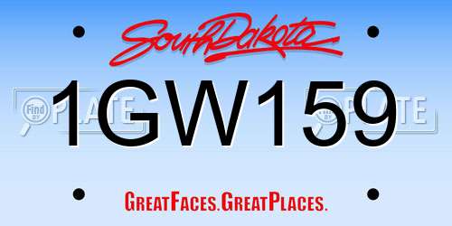 1GW159 South Dakota License Plate