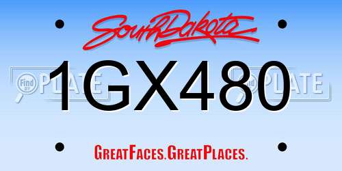 1GX480 South Dakota License Plate