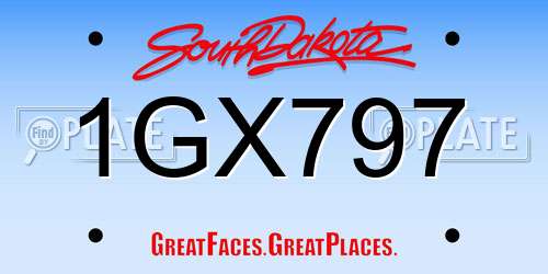 1GX797 South Dakota License Plate