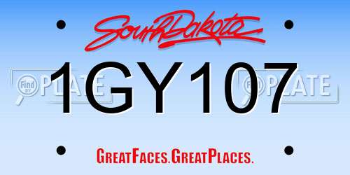 1GY107 South Dakota License Plate