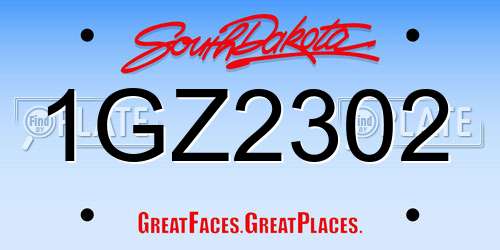 1GZ2302 South Dakota License Plate