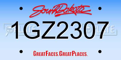 1GZ2307 South Dakota License Plate