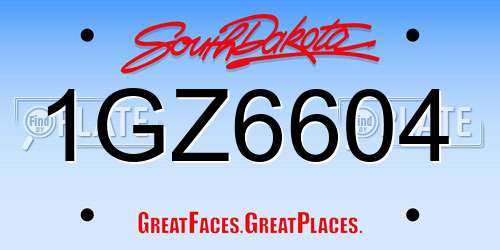 1GZ6604 South Dakota License Plate