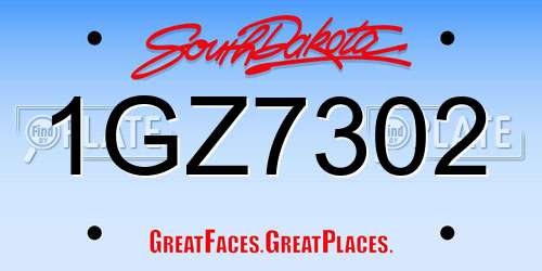 1GZ7302 South Dakota License Plate