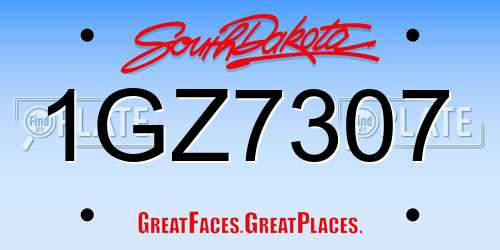1GZ7307 South Dakota License Plate