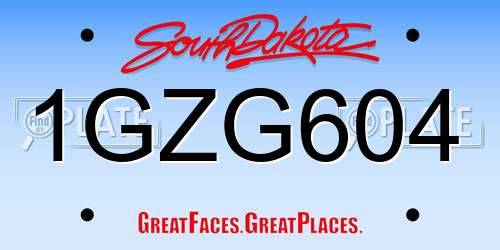 1GZG604 South Dakota License Plate