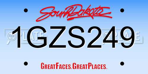 1GZS249 South Dakota License Plate