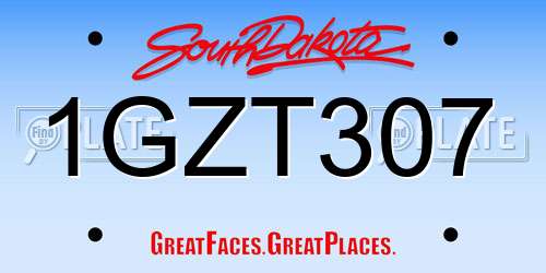1GZT307 South Dakota License Plate