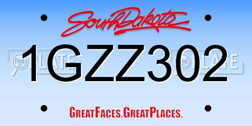 1GZZ302 South Dakota License Plate