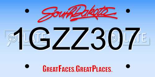 1GZZ307 South Dakota License Plate