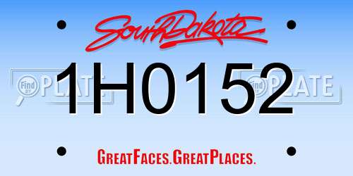1H0152 South Dakota License Plate
