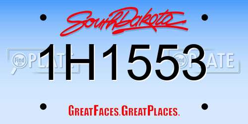 1H1553 South Dakota License Plate