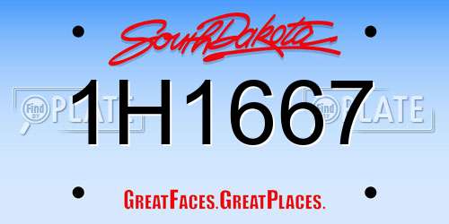 1H1667 South Dakota License Plate