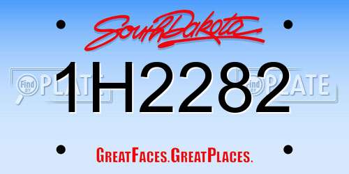 1H2282 South Dakota License Plate