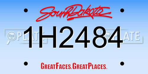 1H2484 South Dakota License Plate