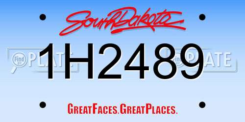 1H2489 South Dakota License Plate
