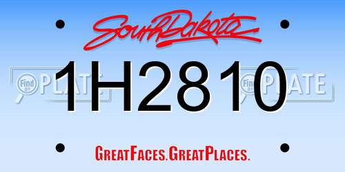 1H2810 South Dakota License Plate