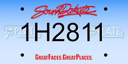 1H2811 South Dakota License Plate