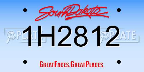 1H2812 South Dakota License Plate