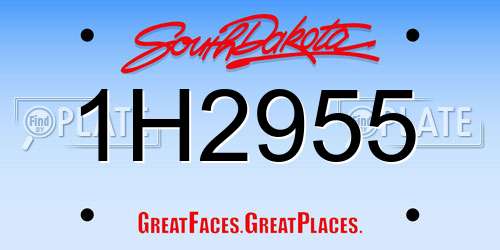 1H2955 South Dakota License Plate