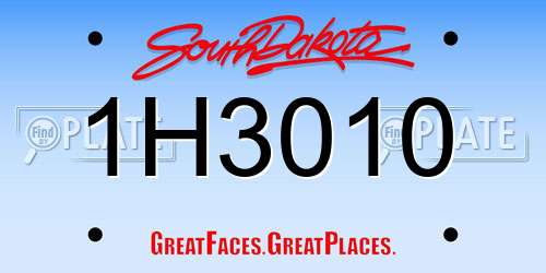 1H3010 South Dakota License Plate