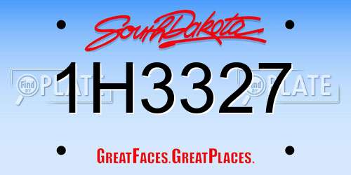 1H3327 South Dakota License Plate