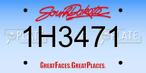 1H3471 South Dakota License Plate