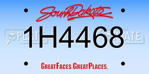 1H4468 South Dakota License Plate