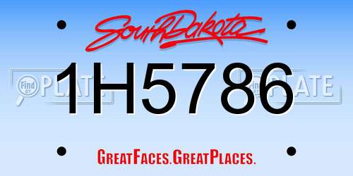 1H5786 South Dakota License Plate