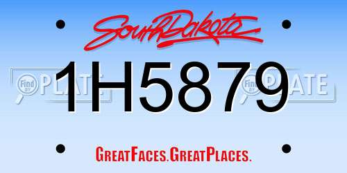 1H5879 South Dakota License Plate
