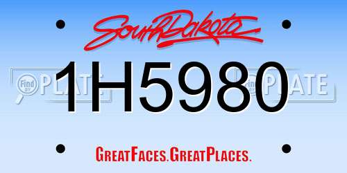 1H5980 South Dakota License Plate