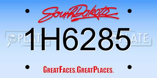 1H6285 South Dakota License Plate