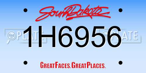 1H6956 South Dakota License Plate