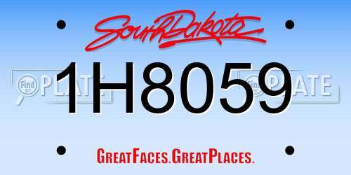 1H8059 South Dakota License Plate