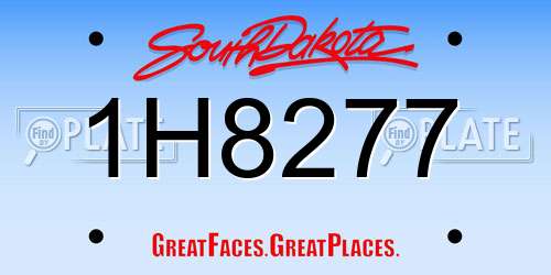 1H8277 South Dakota License Plate